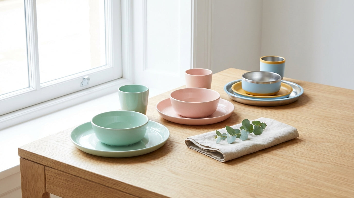 Kindergeschirr: Porzellan, Melamin oder Edelstahl? Der Vergleich