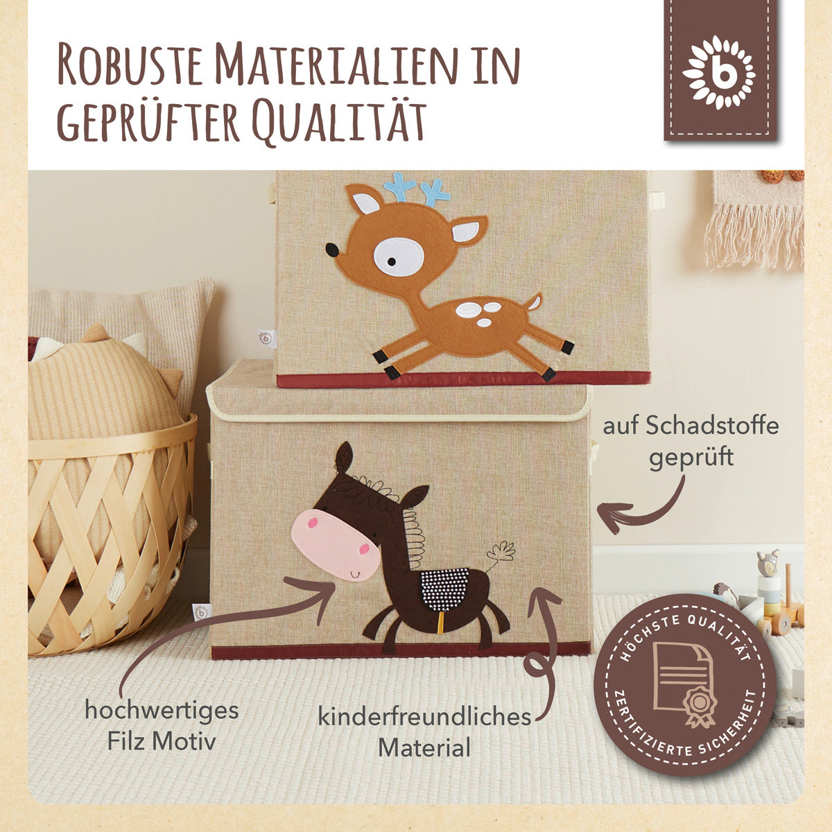 Boîte de rangement âne avec couvercle