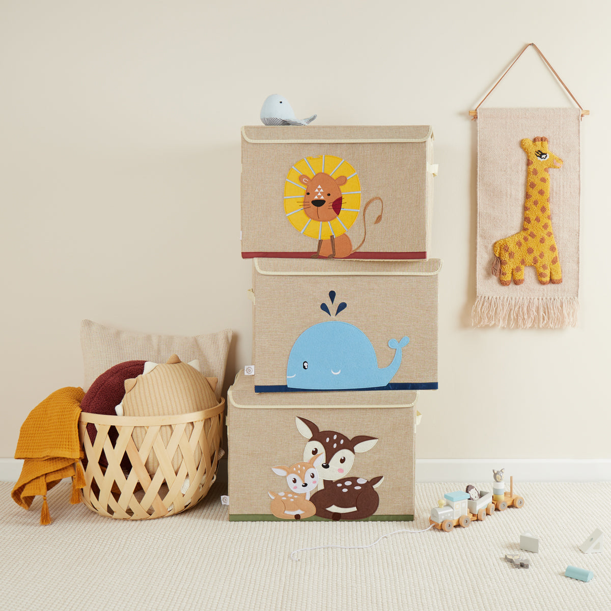 Boîte de rangement lion avec couvercle