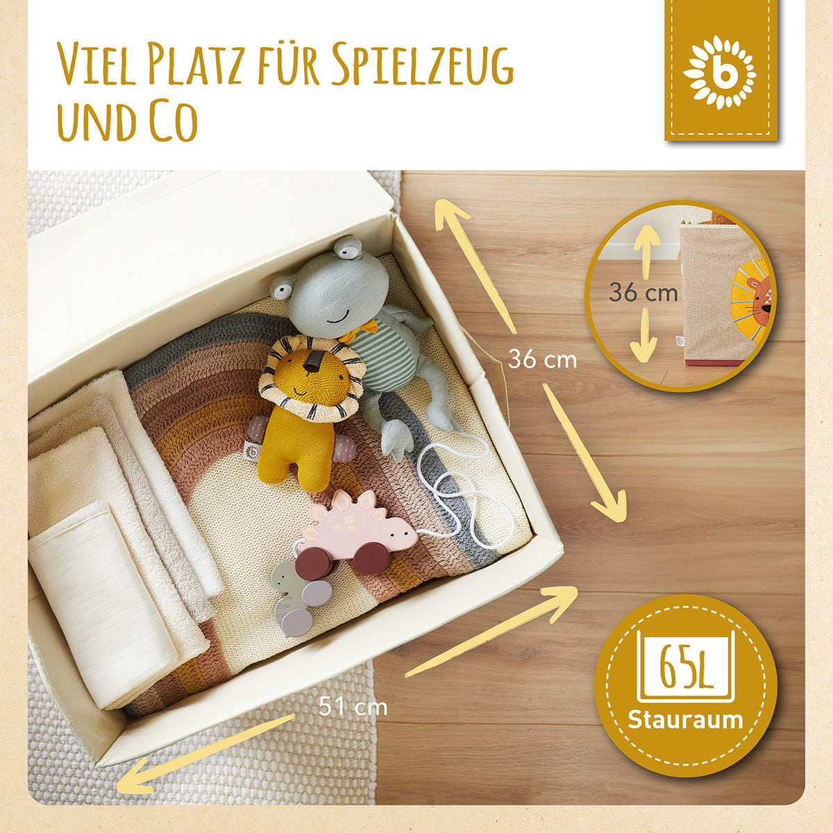 Boîte de rangement lion avec couvercle