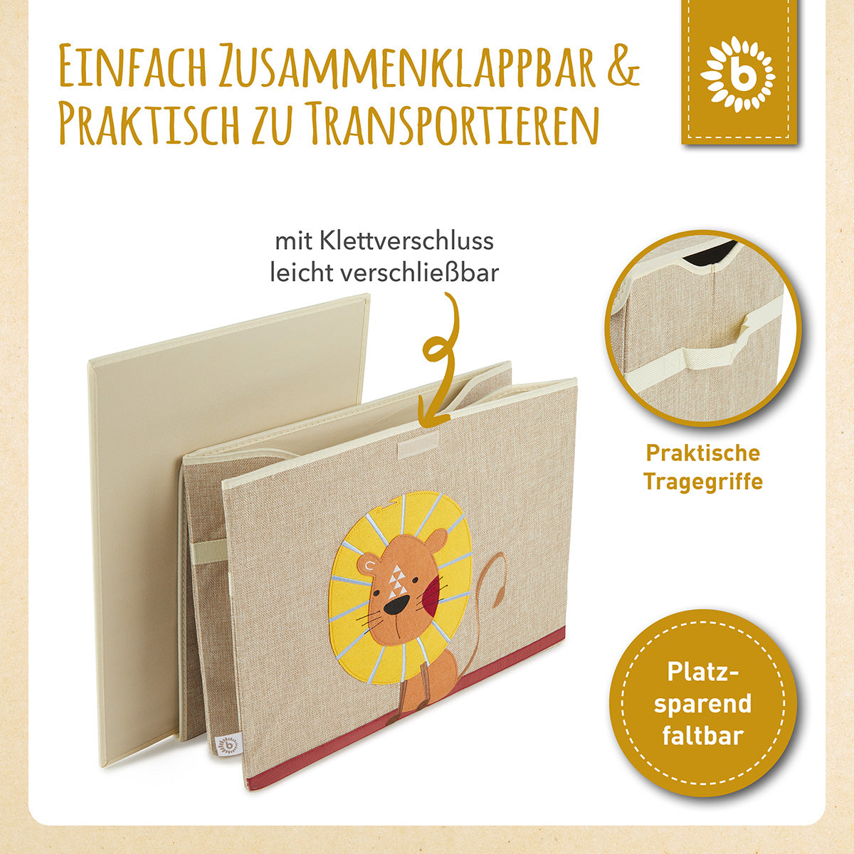 Boîte de rangement lion avec couvercle