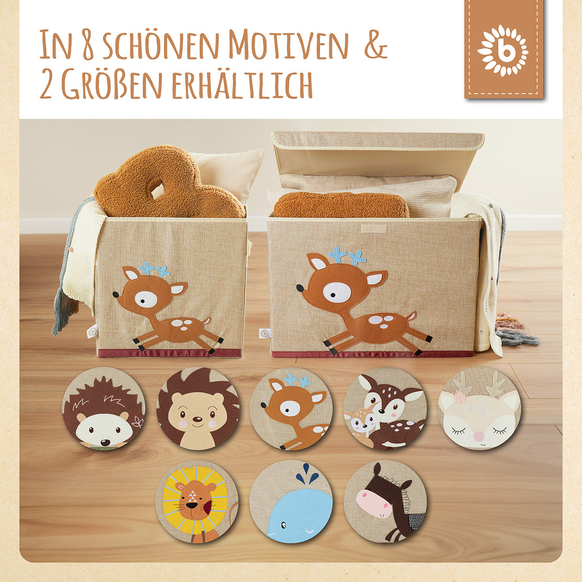 Box portaoggetti cerbiatto con coperchio