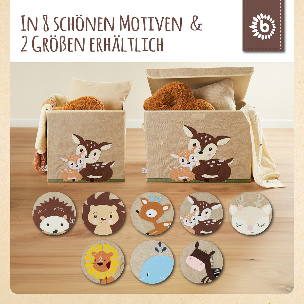 Box portaoggetti cerbiatti con coperchio