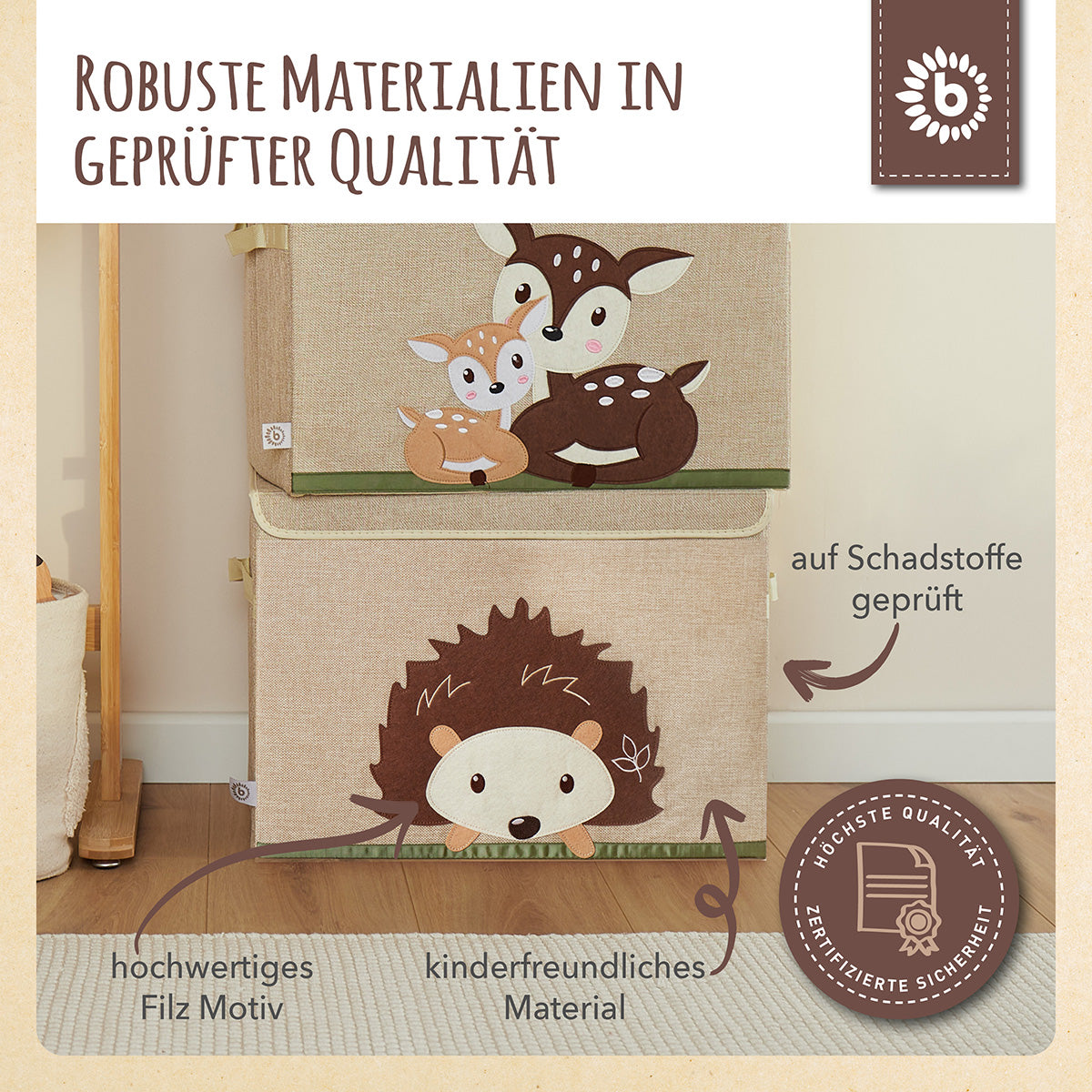 Boîte de rangement hérisson avec couvercle