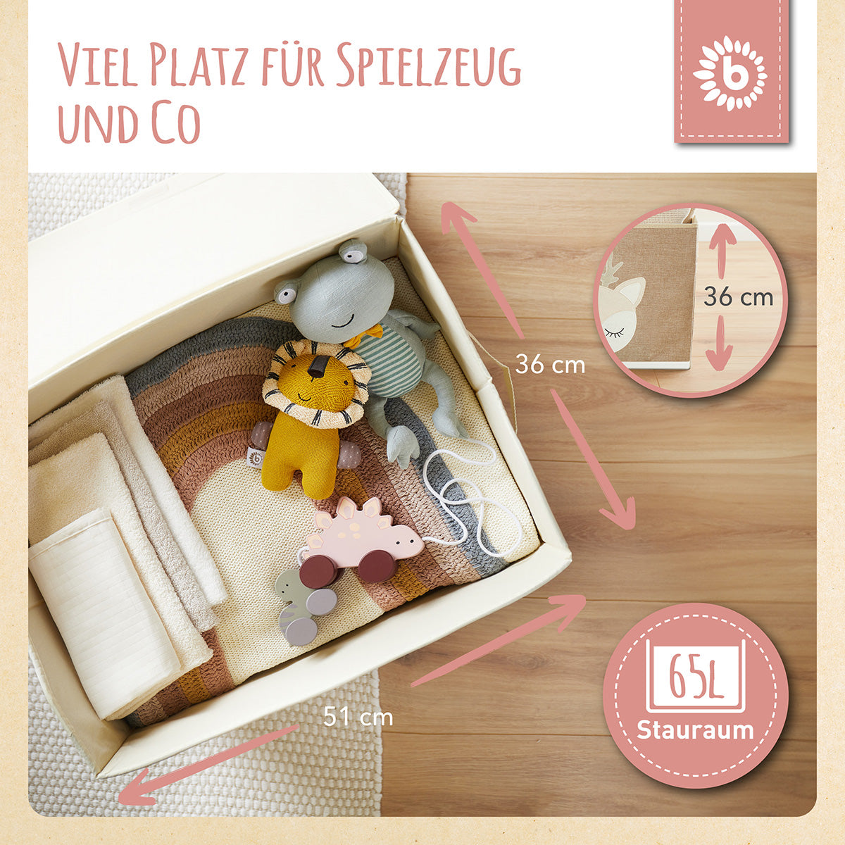 Boîte de rangement faon Ella avec couvercle