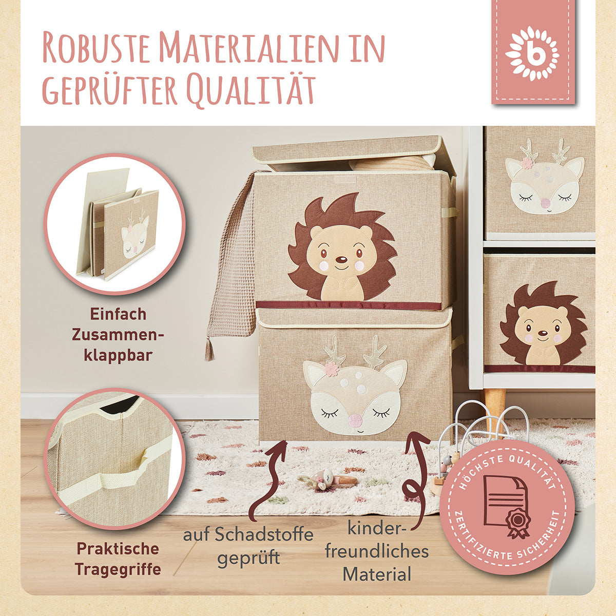 Boîte de rangement faon Ella avec couvercle