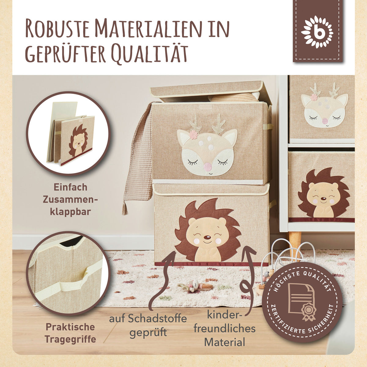 Aufbewahrungsbox Igel Piksi mit Deckel