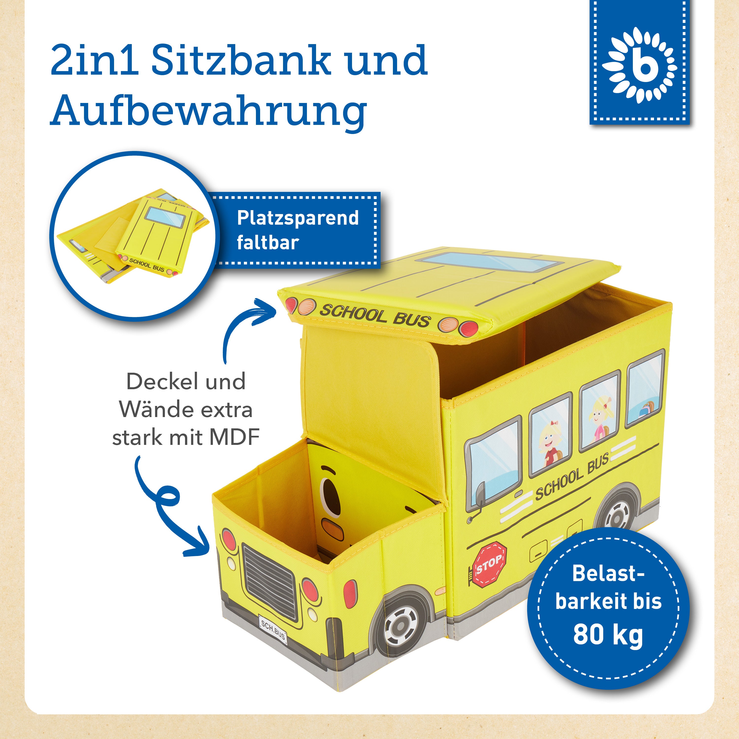 2in1 Staubox & Sitzbank Schulbus