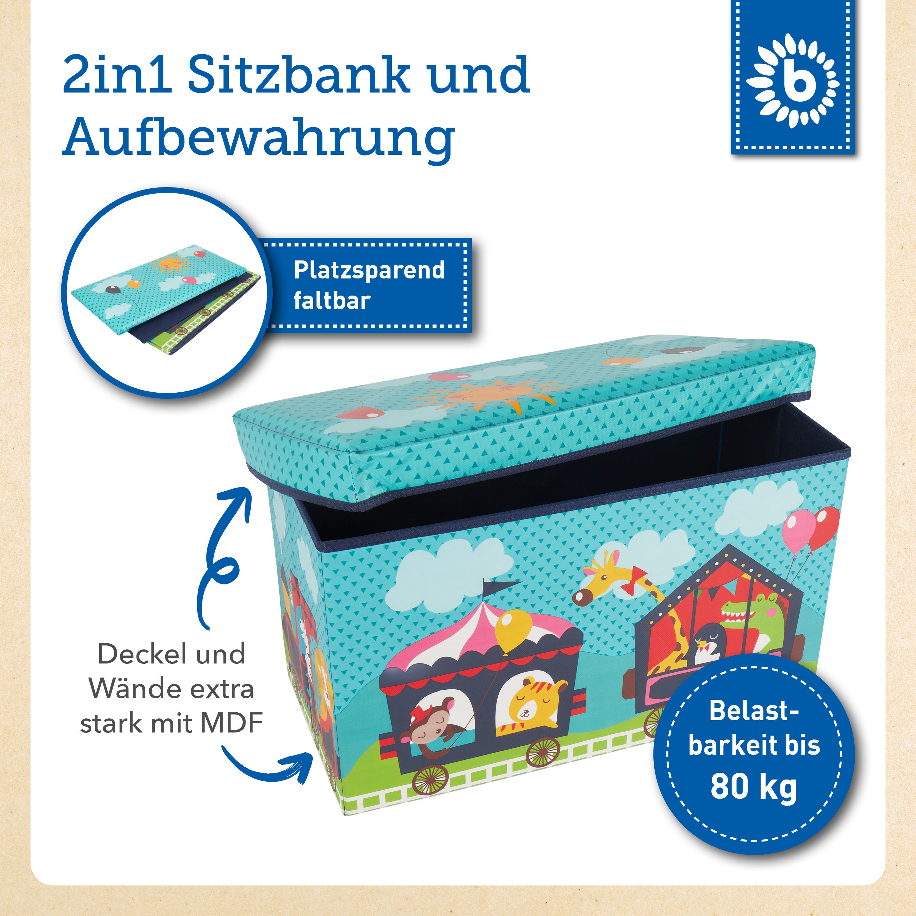 2in1 Staubox & Sitzbank Zirkus
