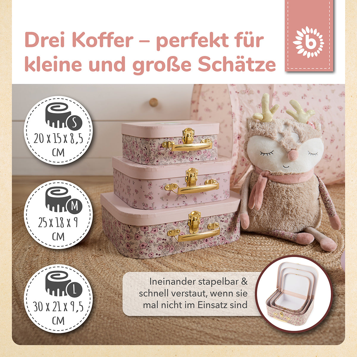 Set di 3 valigette Ella Dreamy Flowers