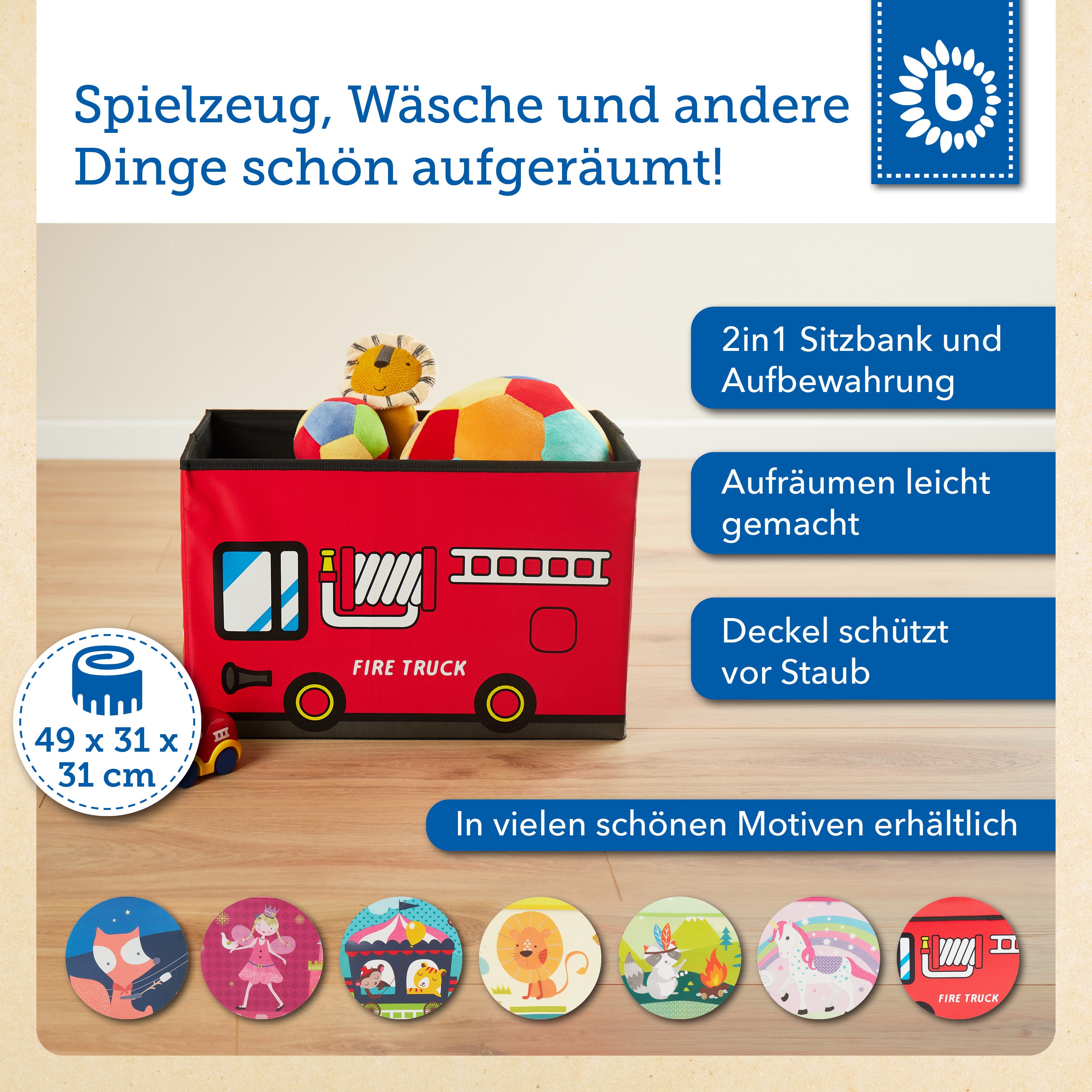 2in1 Staubox & Sitzbank Feuerwehr