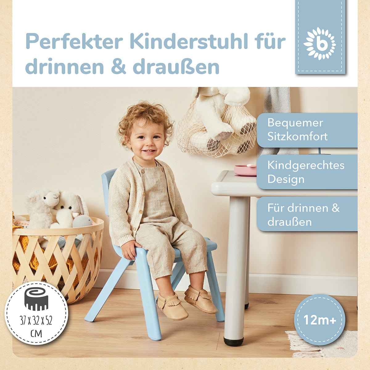 Sedia per bambini hazy blue