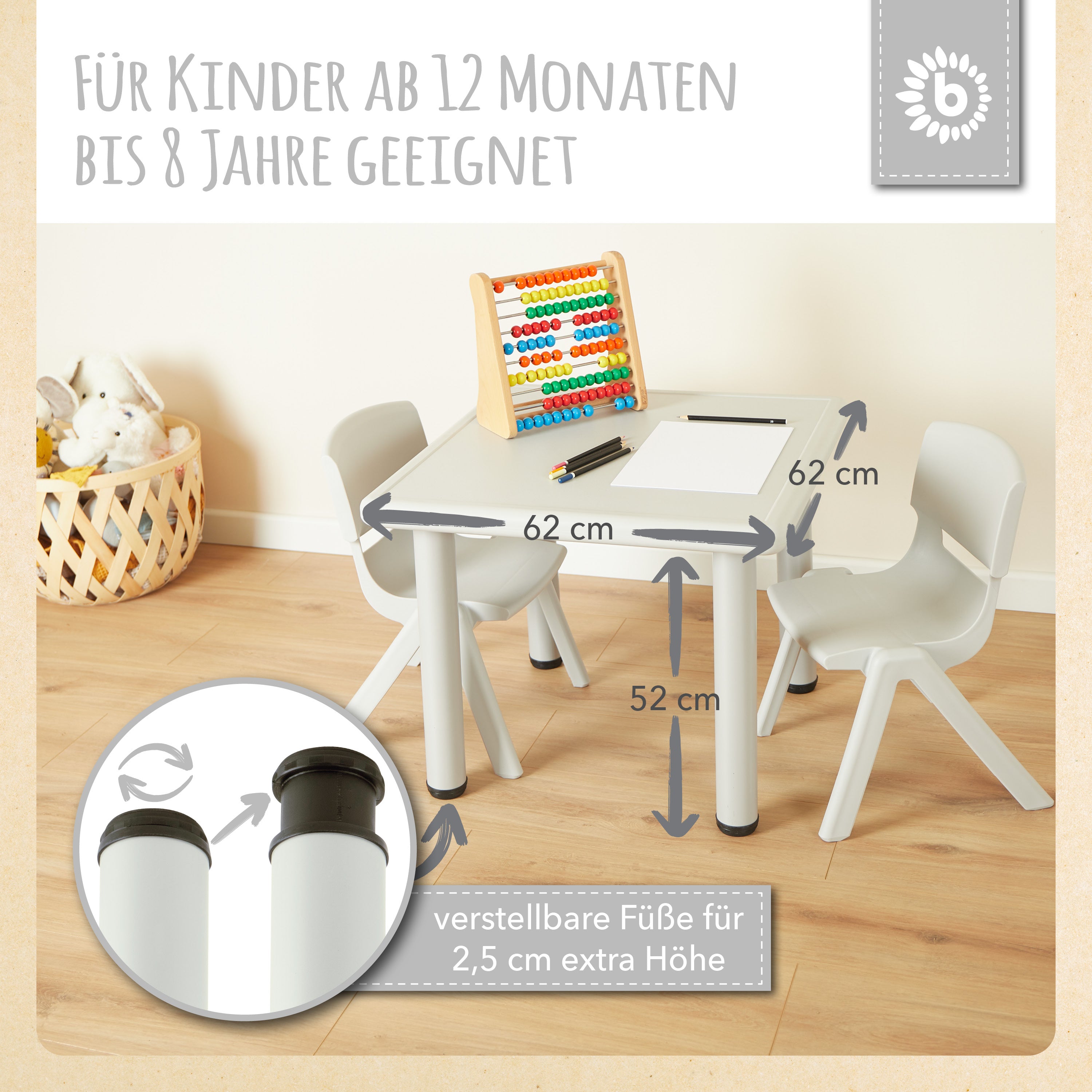 2x table enfant Silver & 4x chaise enfant Silver