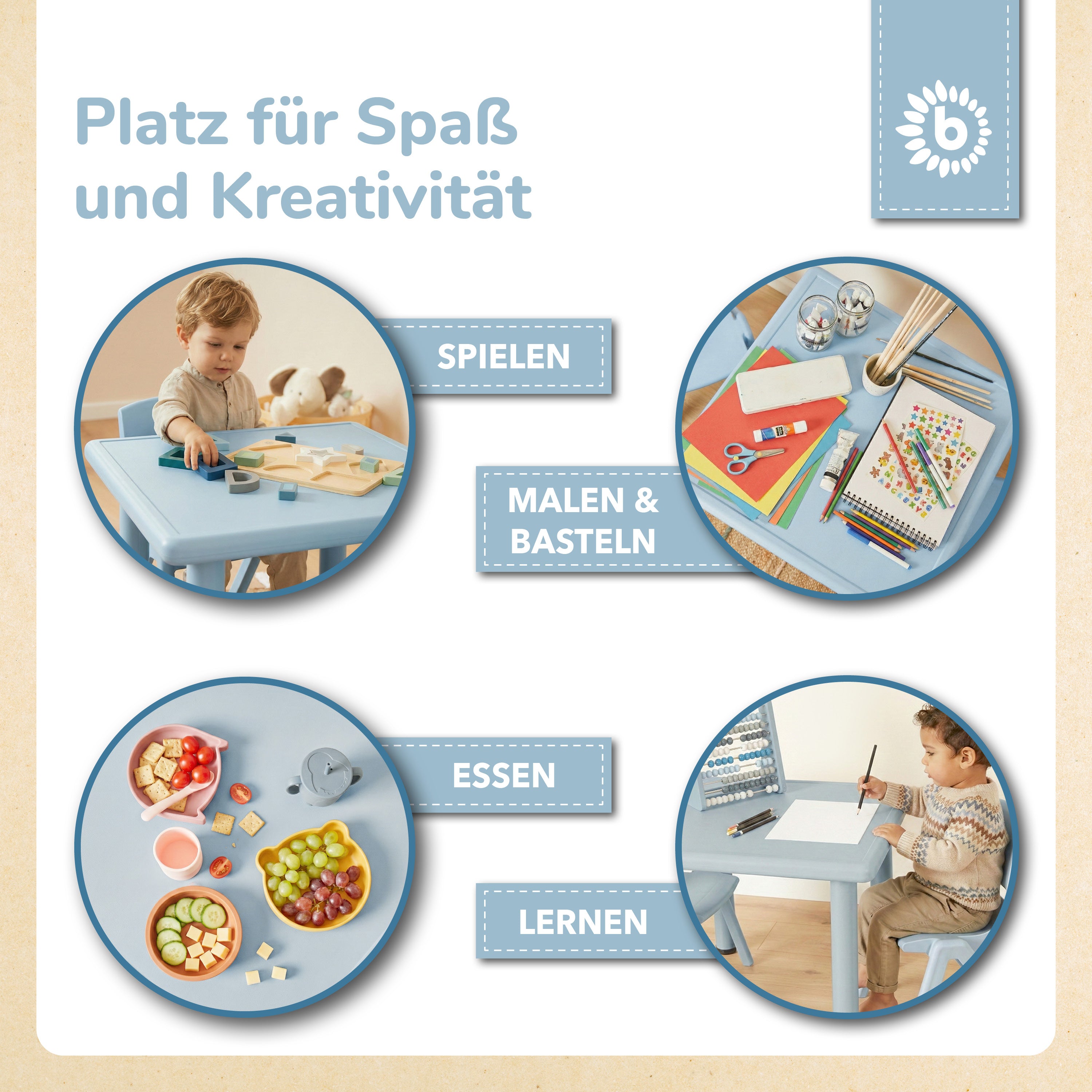 Tavolino per bambini hazy blue