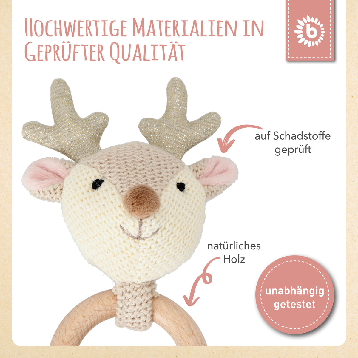 Anello da presa cerbiatta Lia con sonaglio