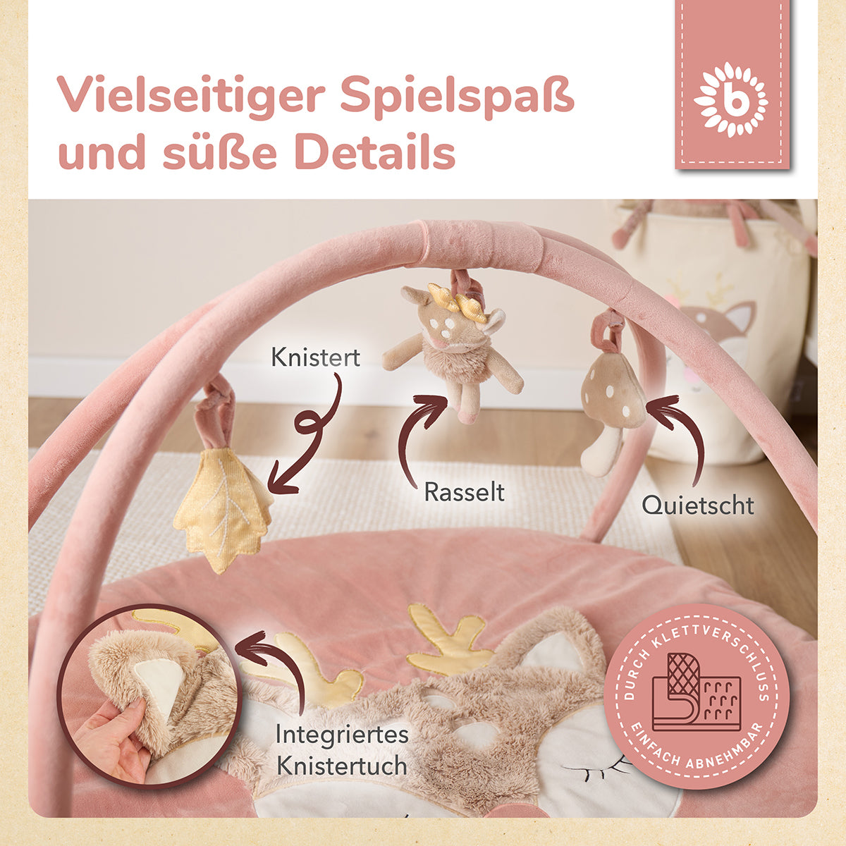 Tapis d'éveil avec arche d'éveil Faon Ella