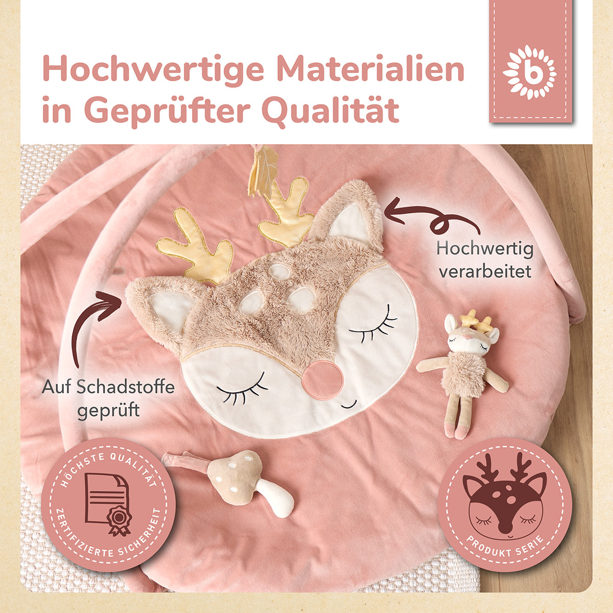 Tapis d'éveil avec arche d'éveil Faon Ella