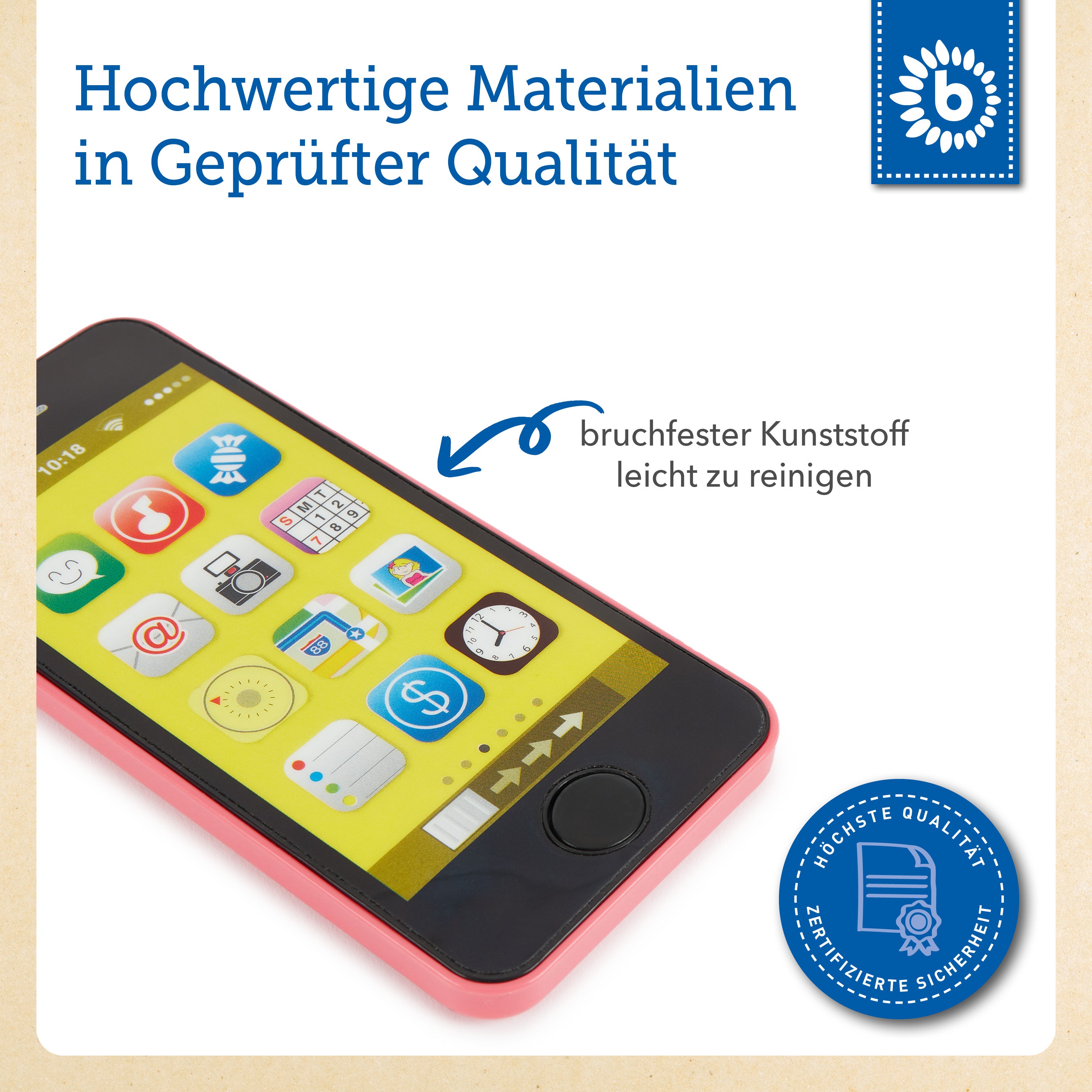 Smartphone rose avec lumière/son