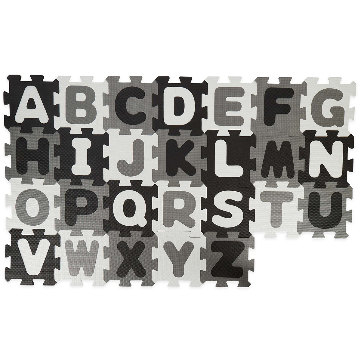 Tapis puzzle lettres black & white