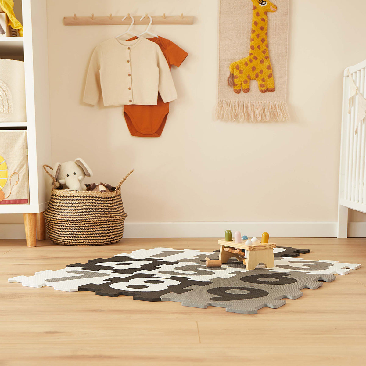 Tapis puzzle chiffres Black & White