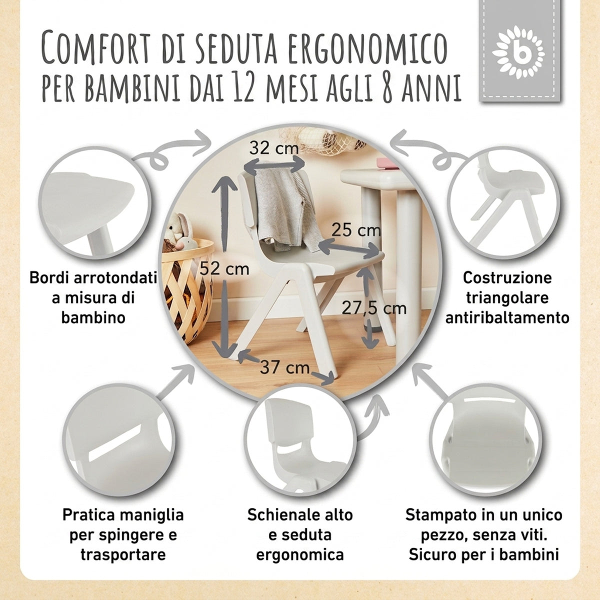1x Kindertisch Silver & 4x Kinderstuhl Dreamy Rose - IT Infographic