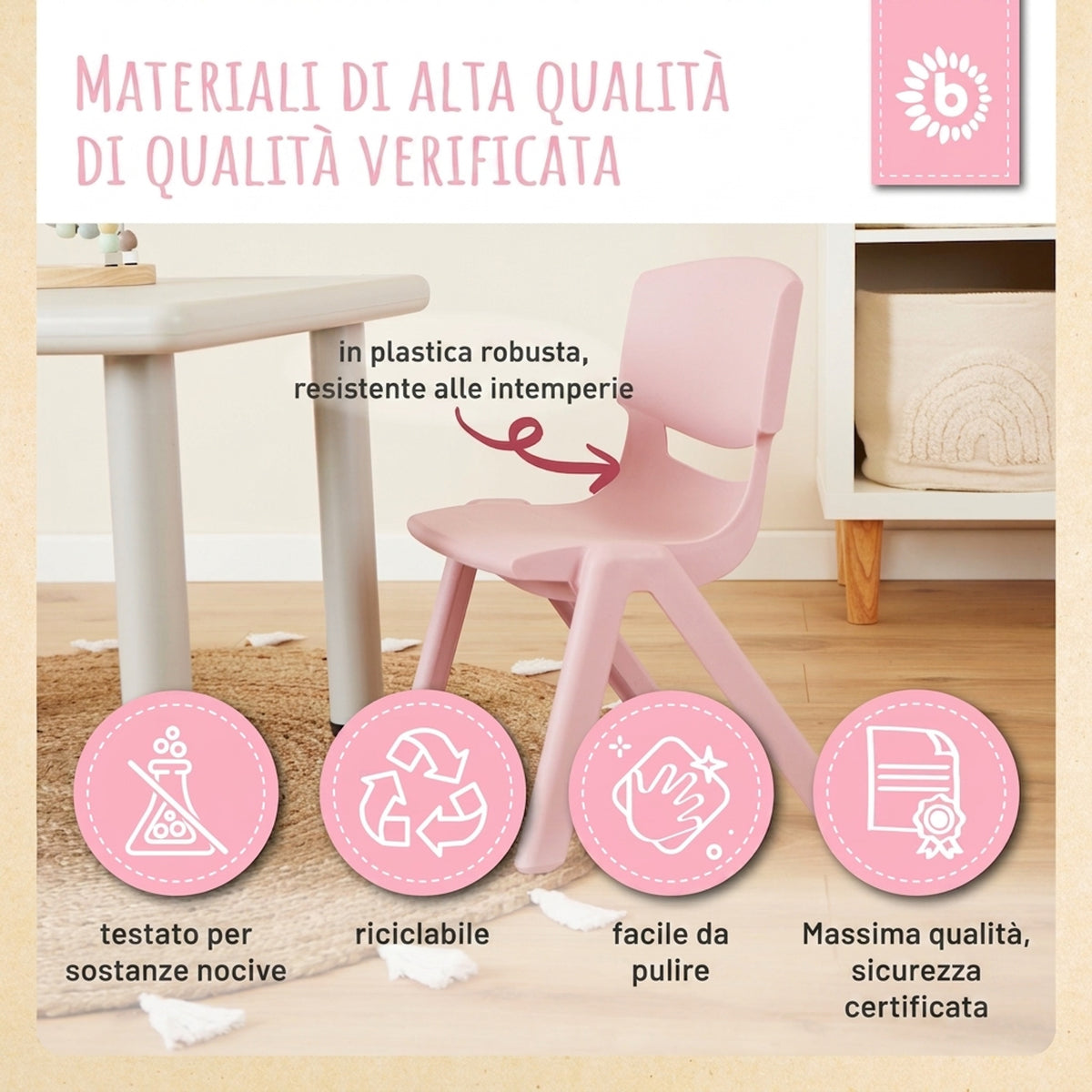 1x Kindertisch Silver & 4x Kinderstuhl Dreamy Rose - IT Infographic