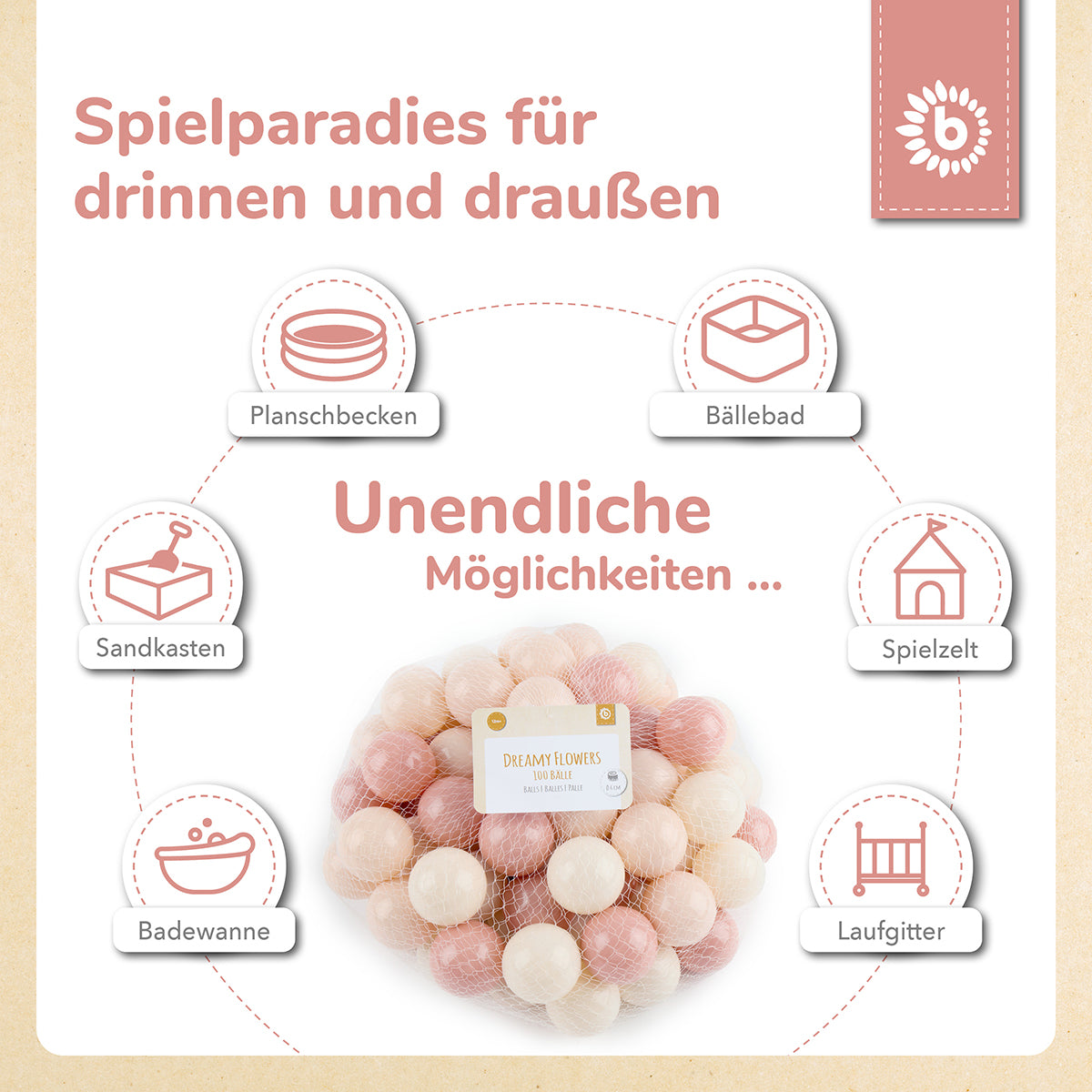 Palline Dreamy Flowers 100 pezzi