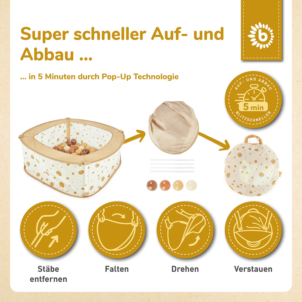 Piscina di palline pop-up Dots con 50 palline