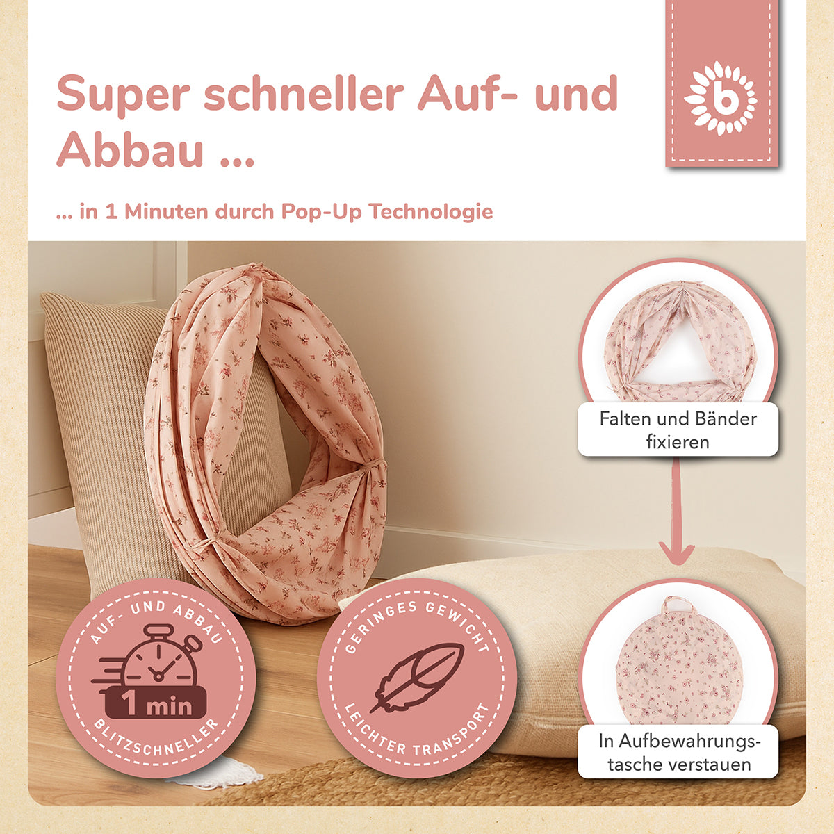 Tunnel da gioco Pop Up Dreamy Flowers