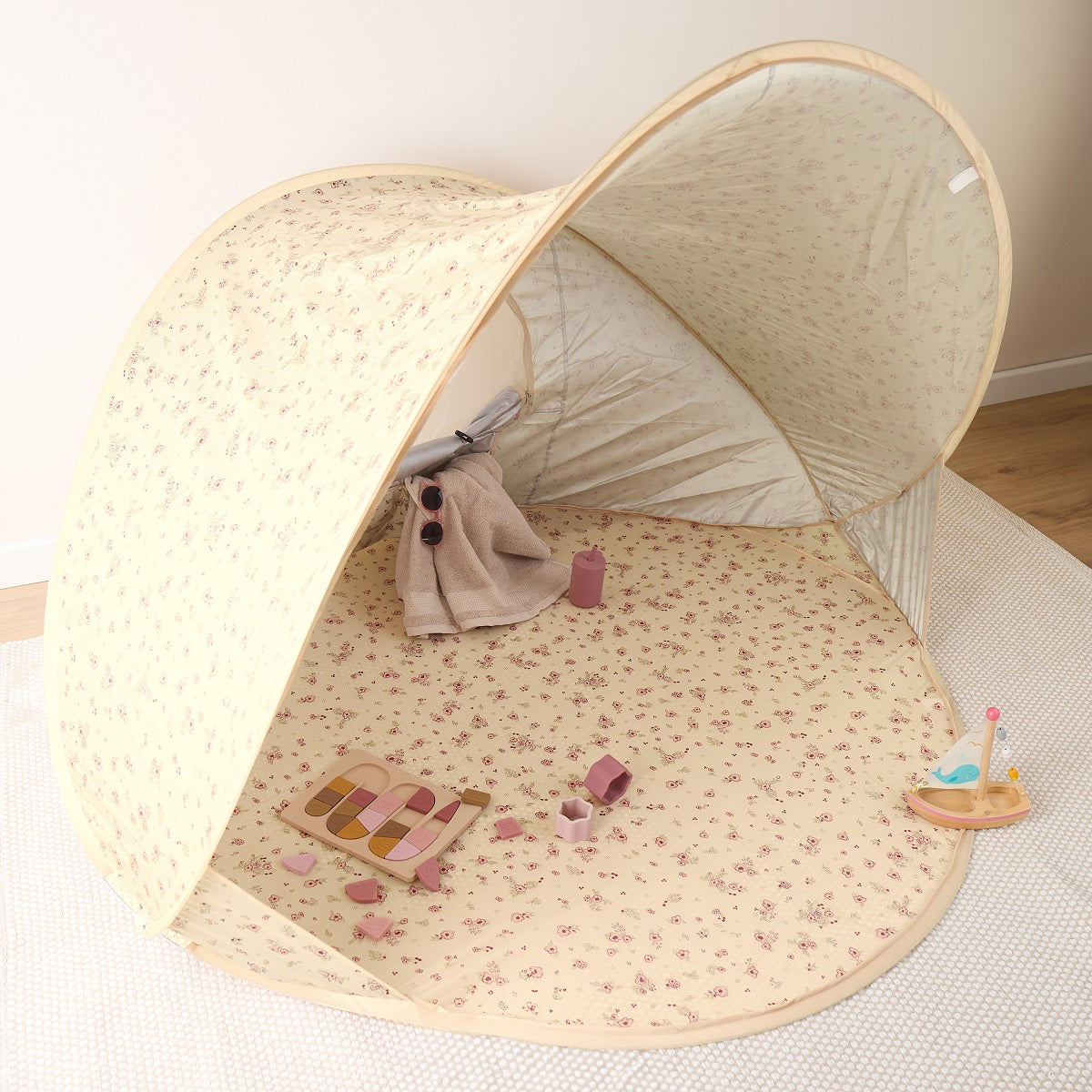 TENTE DE PLAGE POP UP VINTAGE FLOWERS