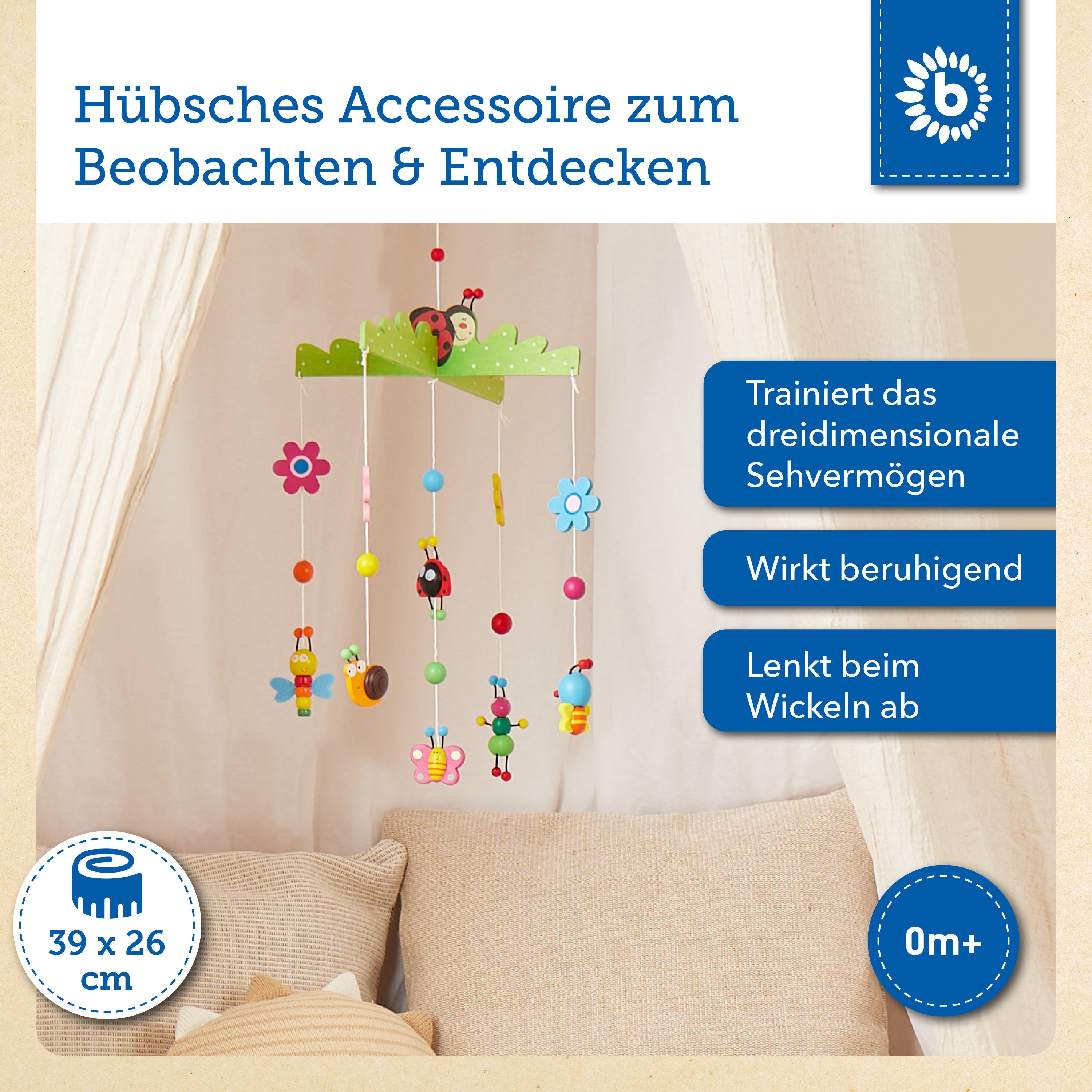 Mobile en bois Petits insectes