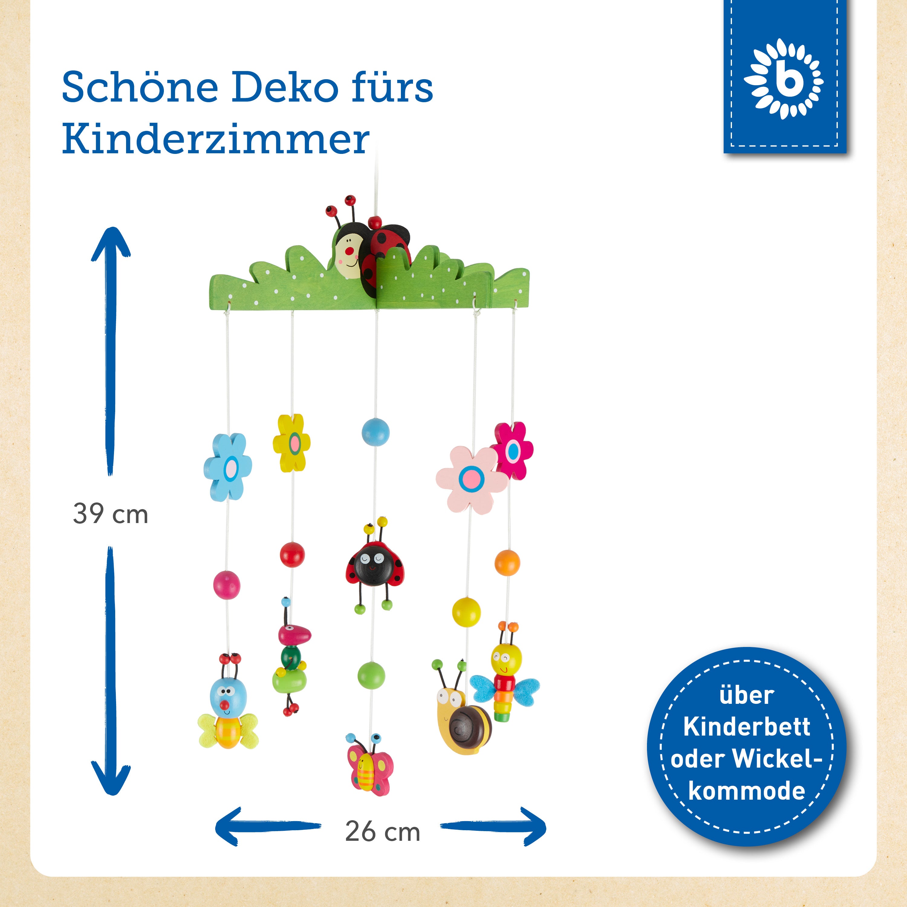 Mobile en bois Petits insectes