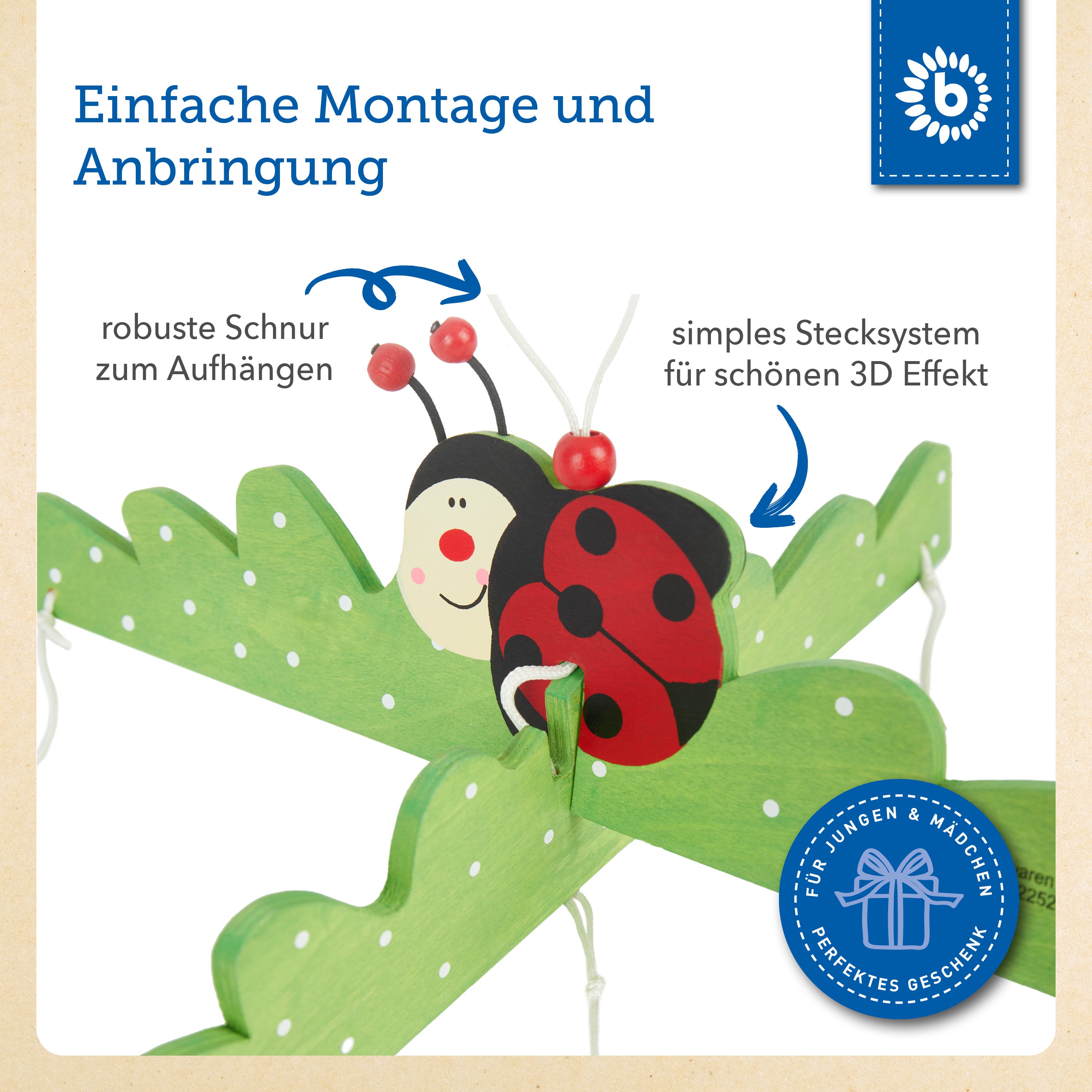 Mobile en bois Petits insectes