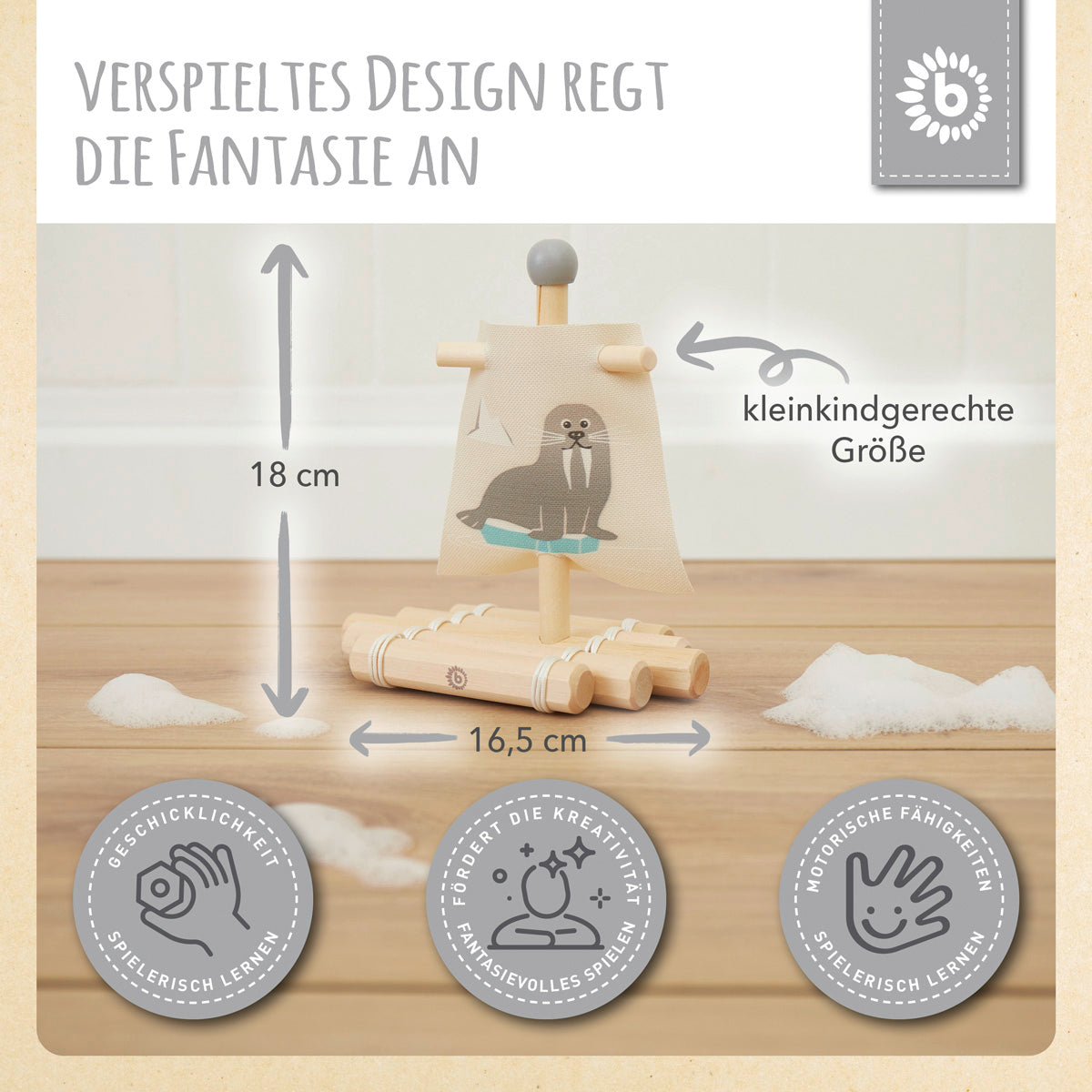 Zattera in legno con vela