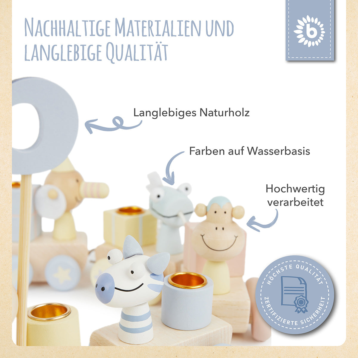 Train d'anniversaire en bois Candy 0-99 ans