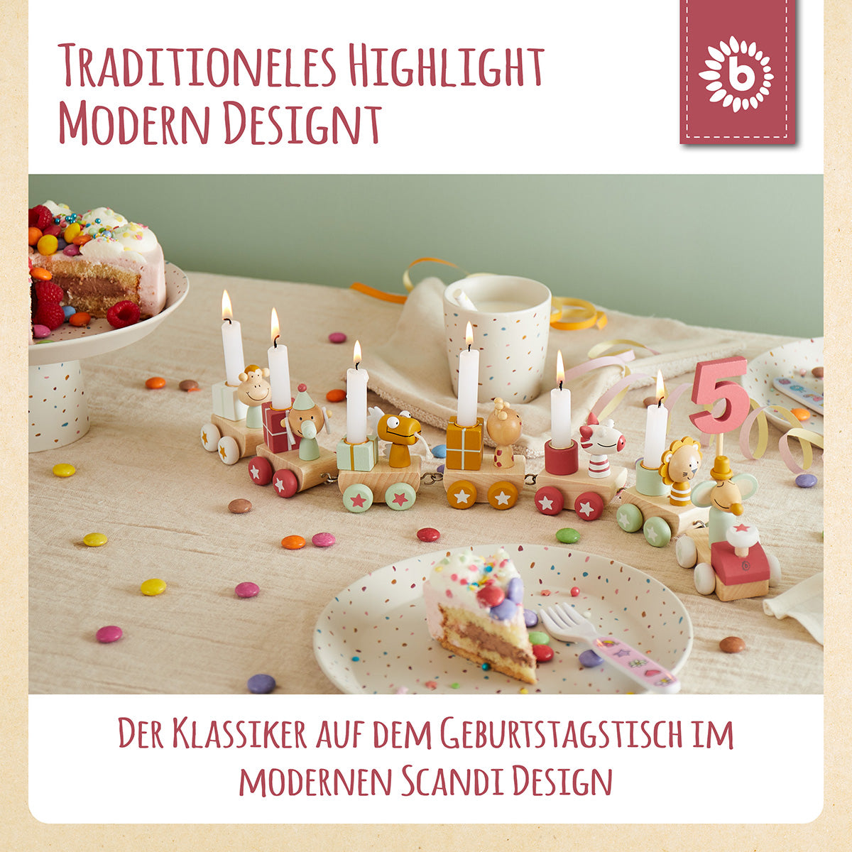 Train d'anniversaire en bois Berry 0-99 ans