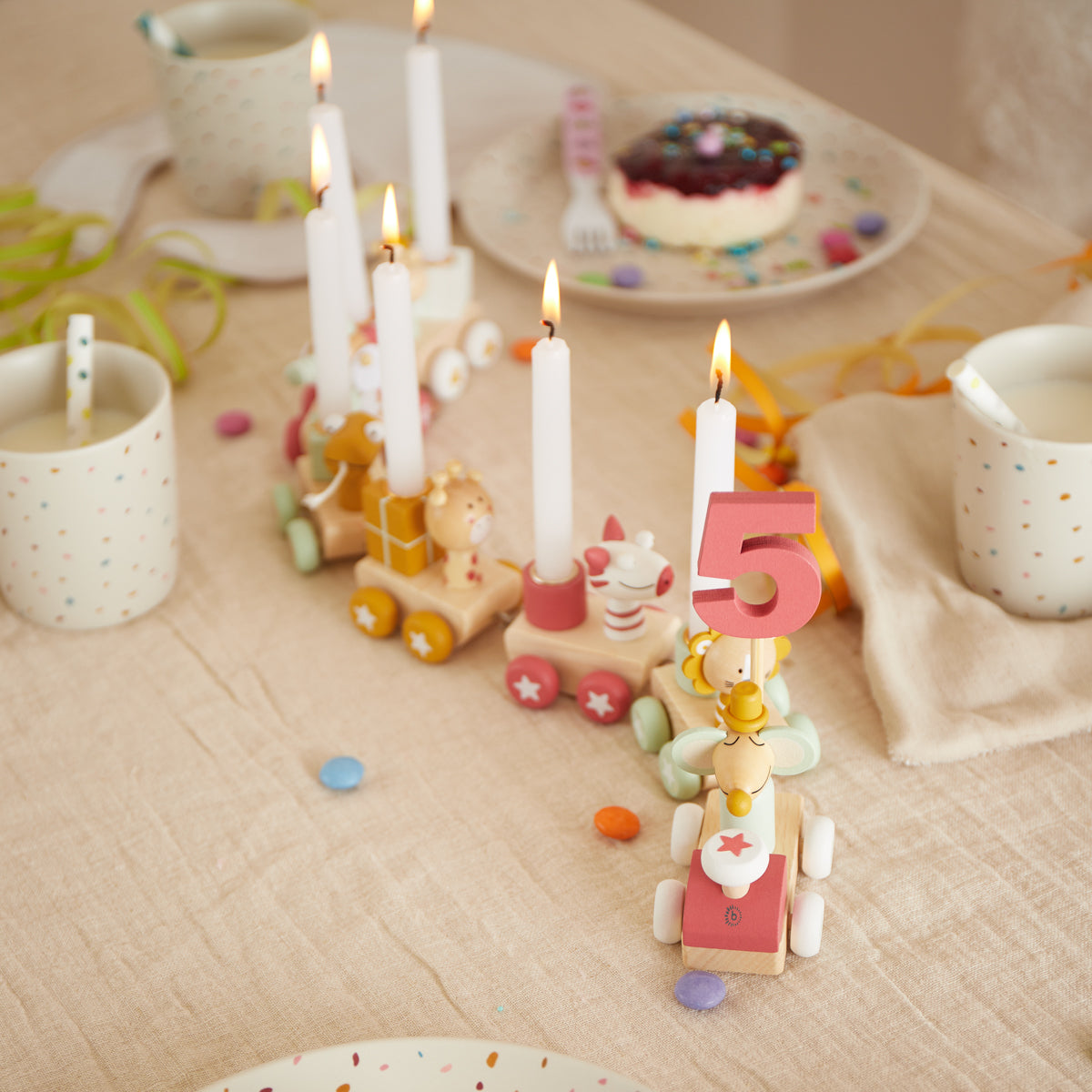 Train d'anniversaire en bois Berry 0-99 ans