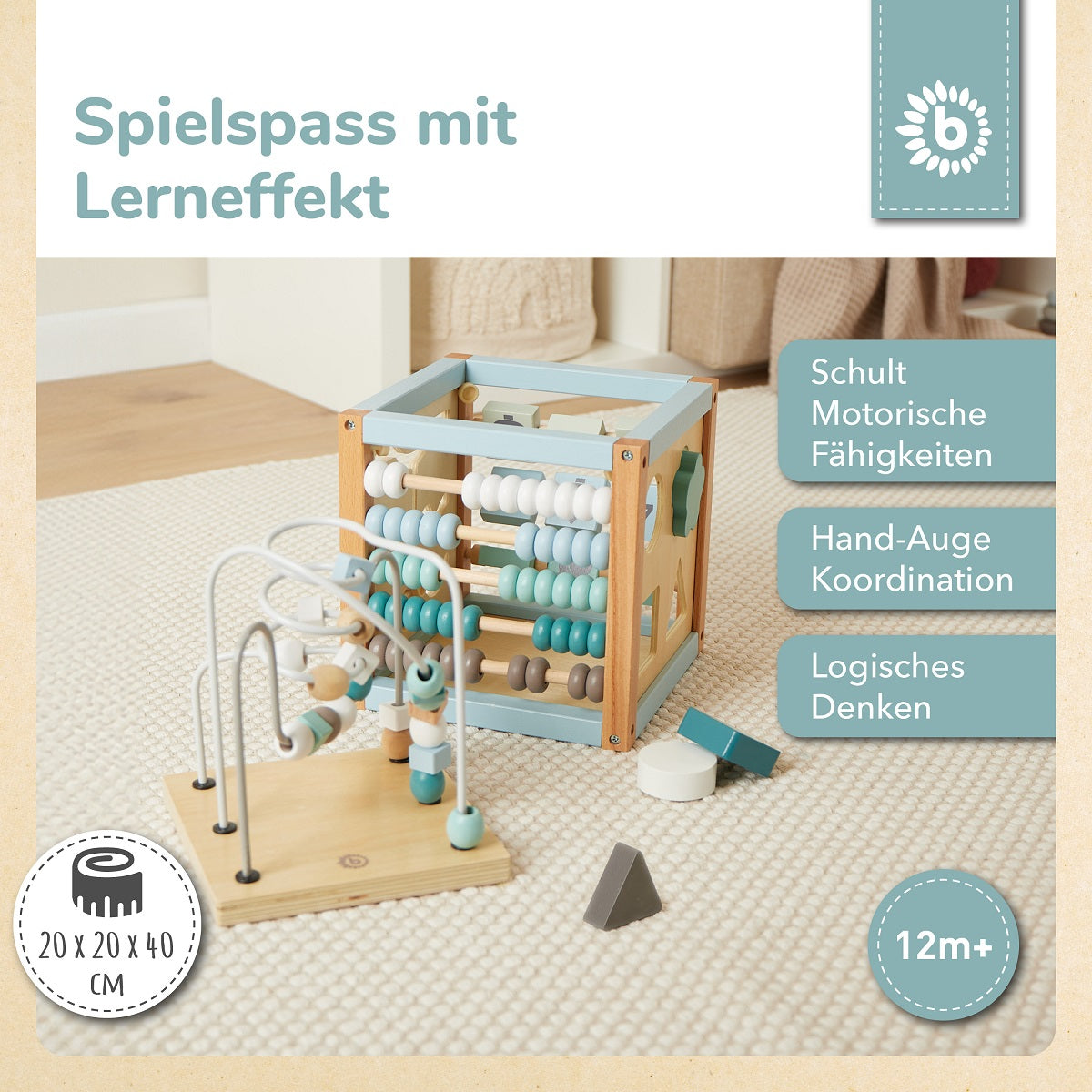 Cube d'activités Animaux de la forêt en bois FSC®