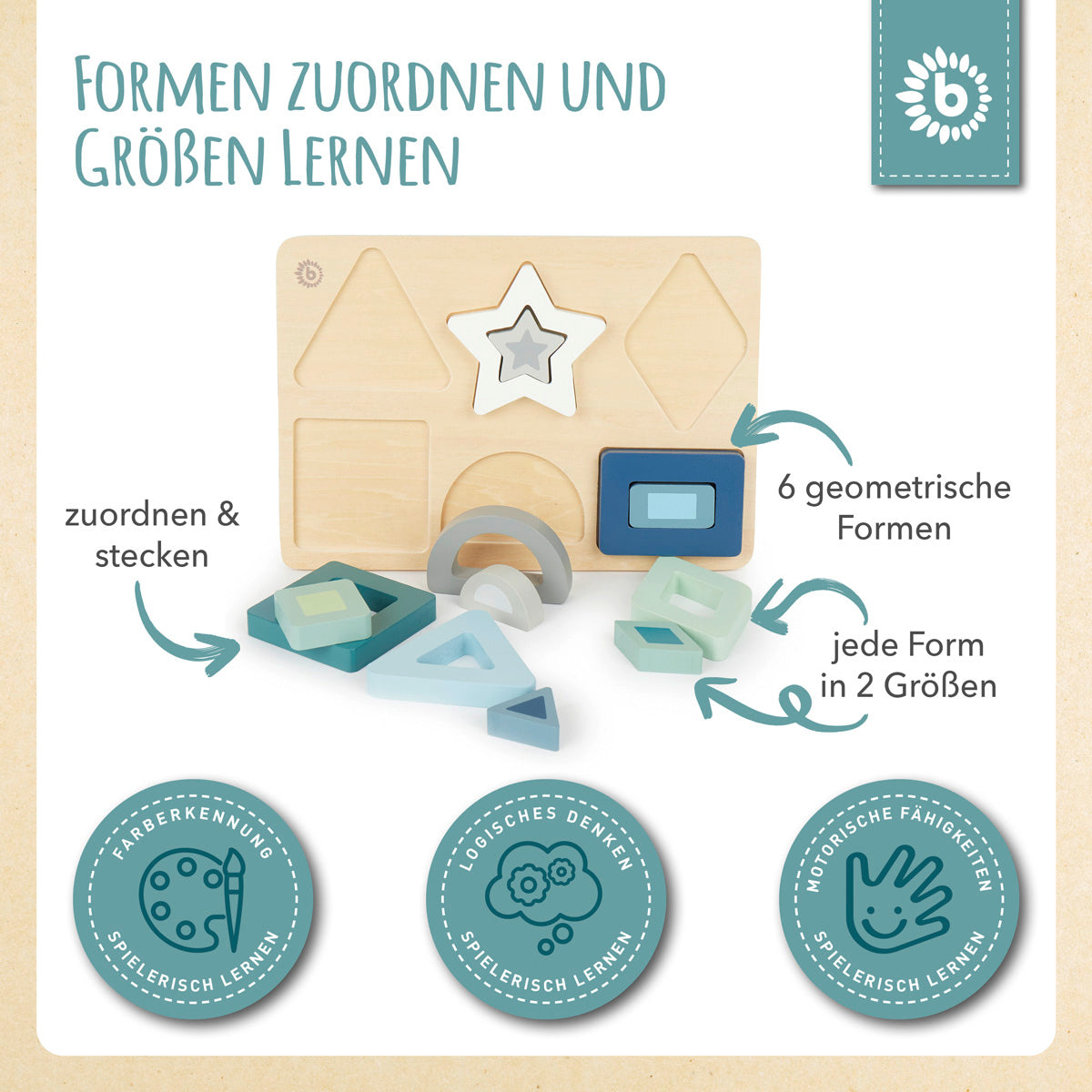 Puzzle in legno con forme