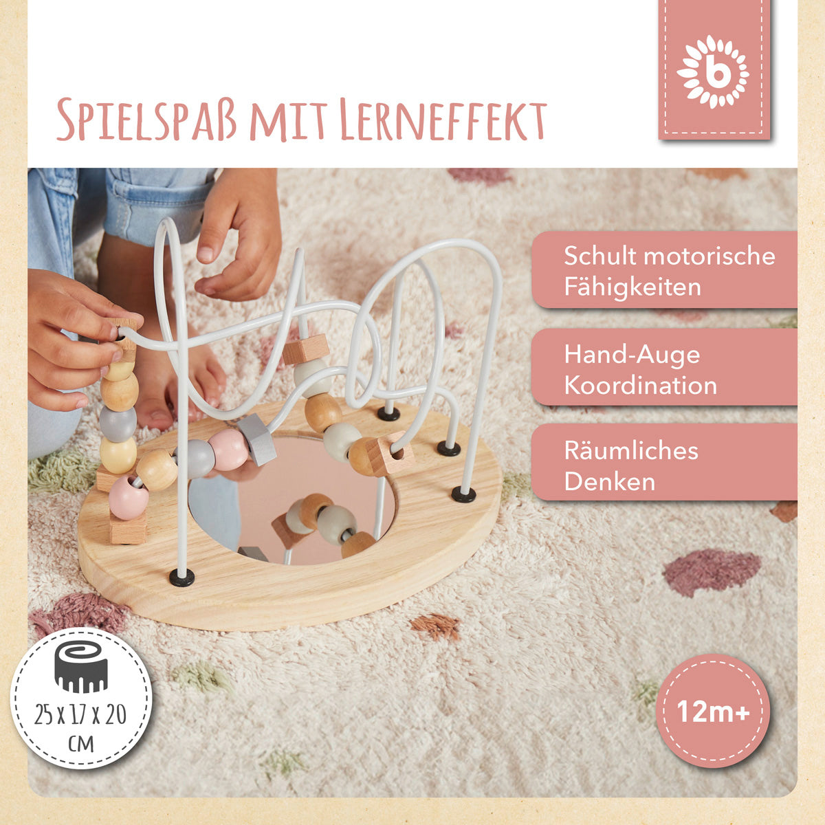 Labirinto di motricità con specchio rosa