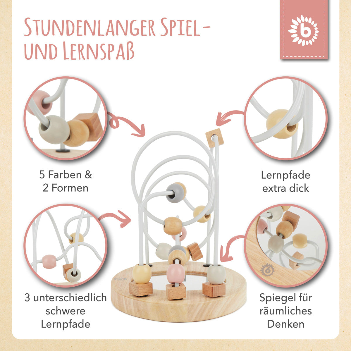 Labirinto di motricità con specchio rosa