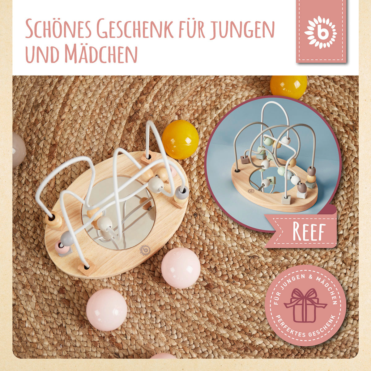 Labirinto di motricità con specchio rosa