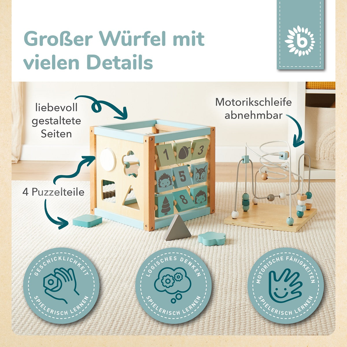 Cubo delle attività Animali del bosco XXL FSC®