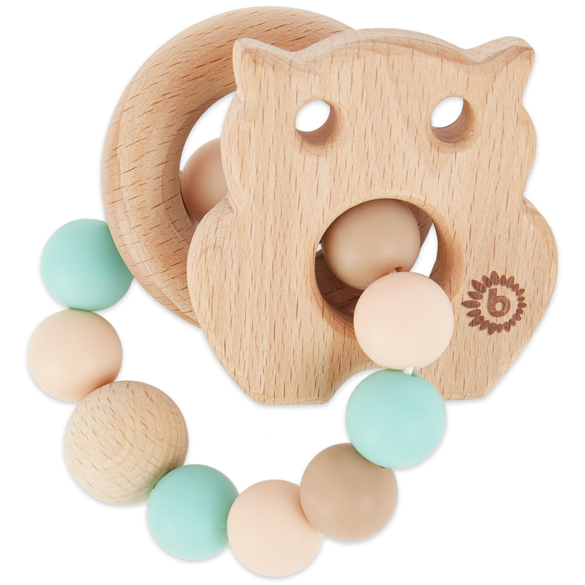 Anneau de dentition chouette avec chaîne en silicone