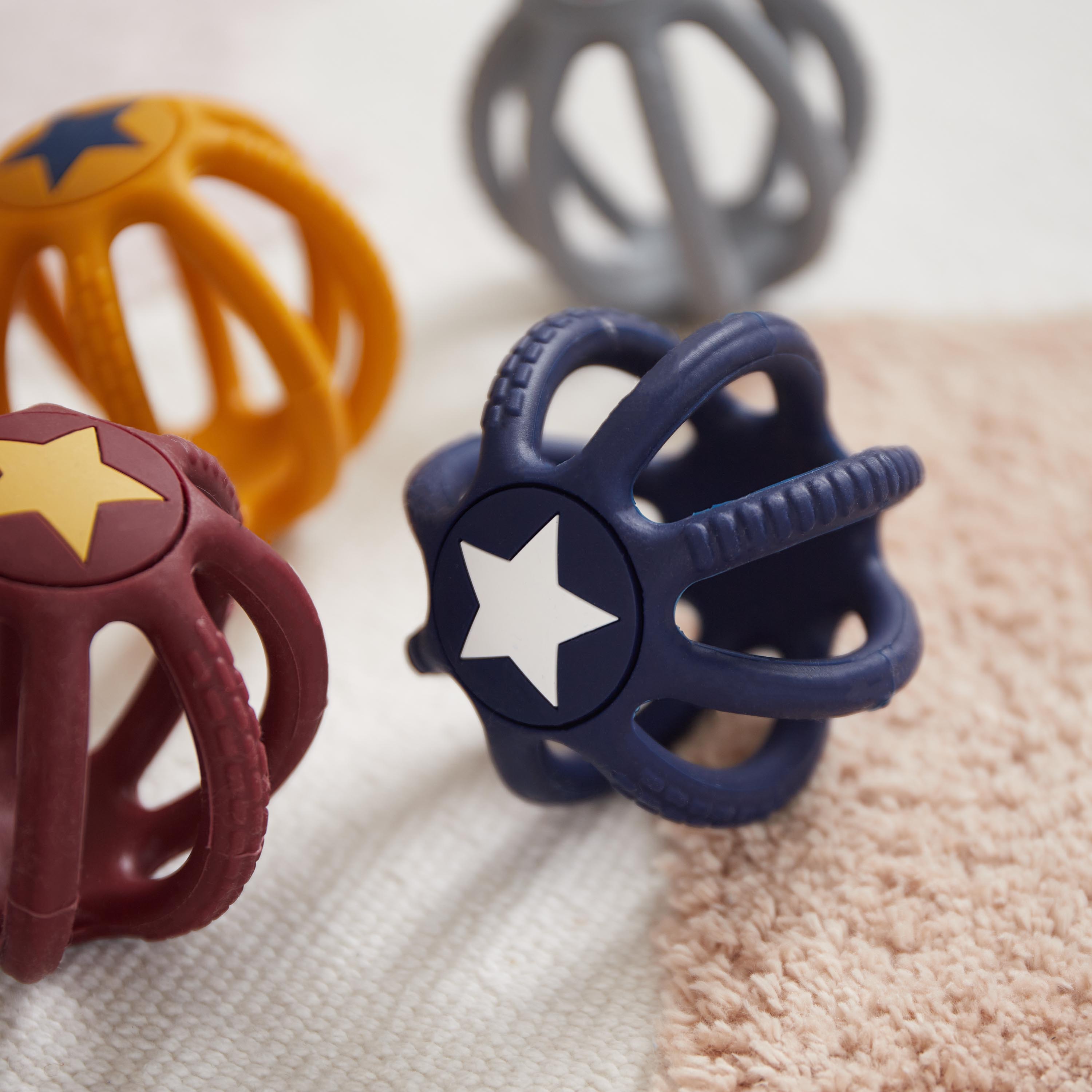 Set de 2 balles de préhension & de dentition en silicone Night Sky