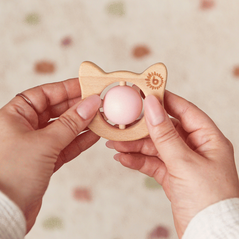 Anneau de dentition chat avec boule en silicone