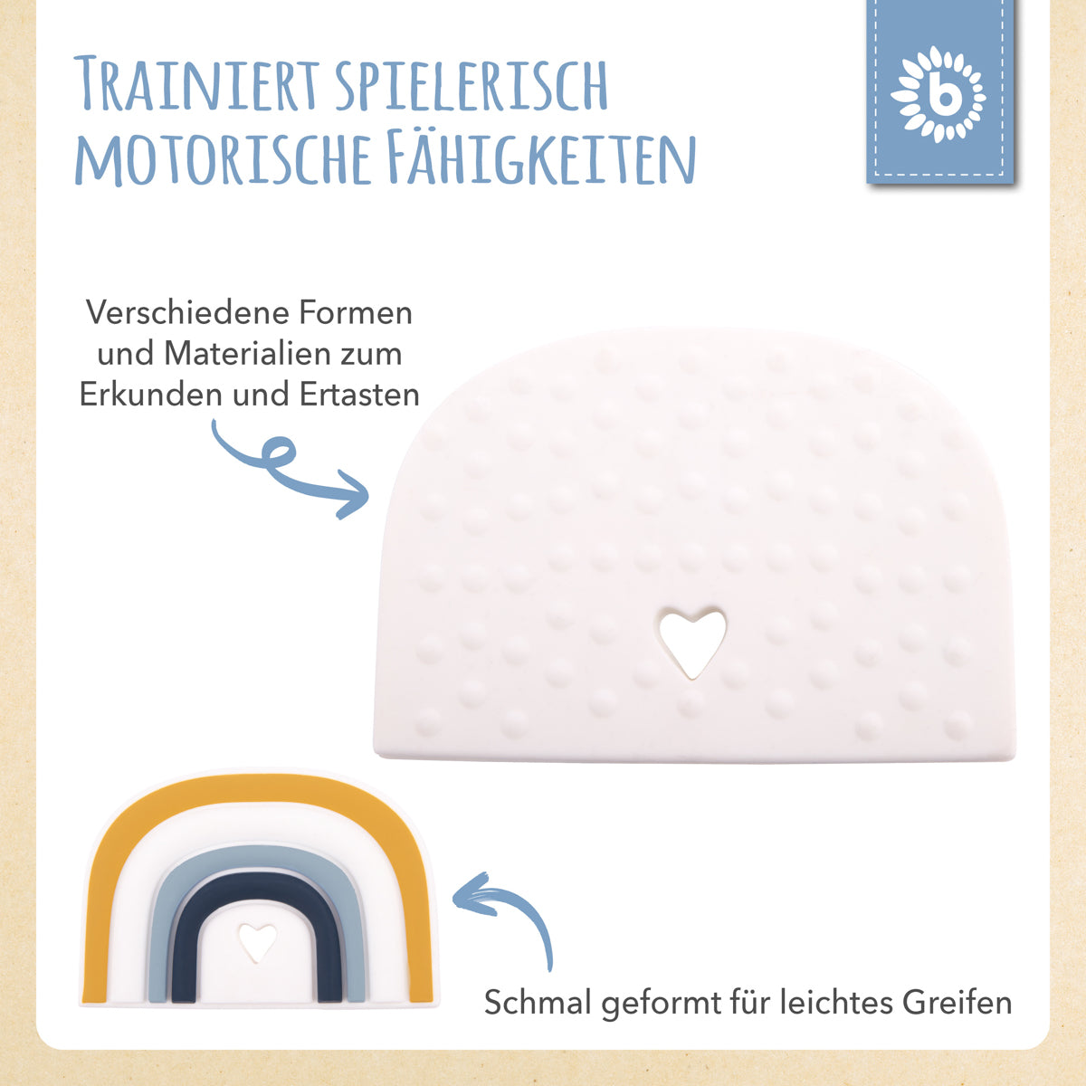 Anello da dentizione arcobaleno in silicone