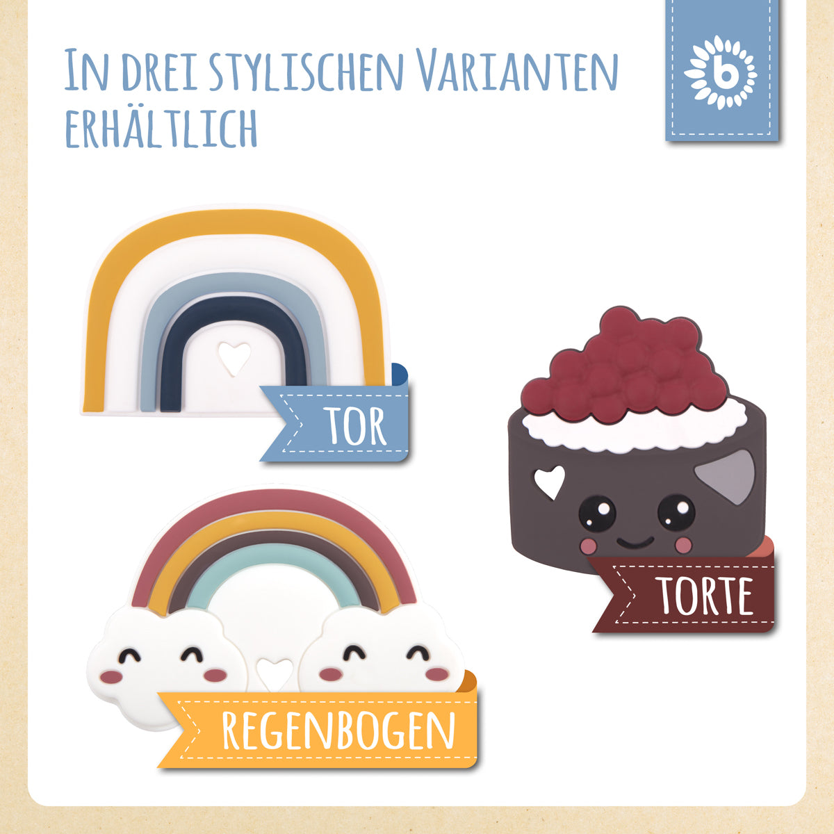 Anello da dentizione arcobaleno in silicone