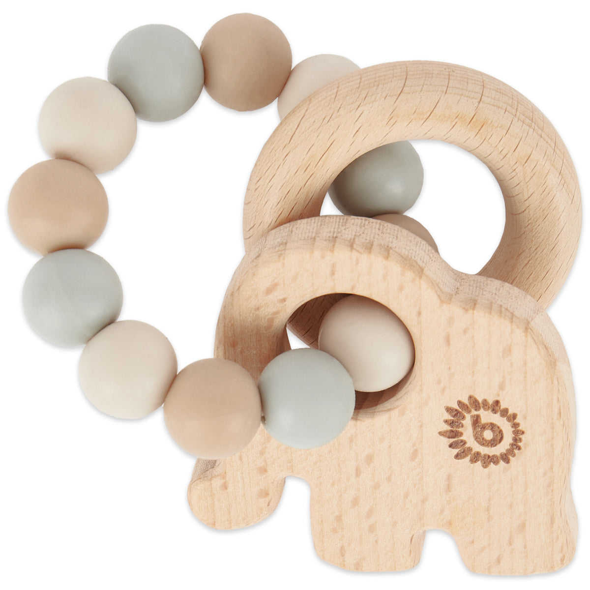 Anneau de dentition éléphant avec chaîne en silicone