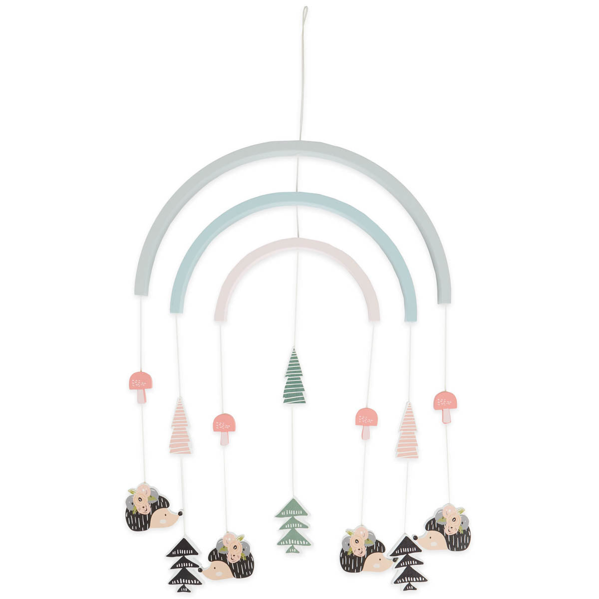 Mobile en bois hérisson